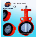 4 inch Nylon Coated Disc Steel Handle Worm gear and handwheel Without pin Wafer Type butterfly valve